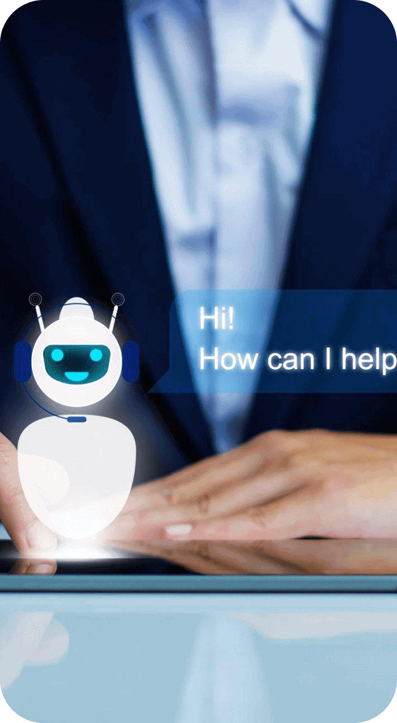 AI chatbot interface for data analysis and automation in business settings.